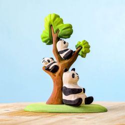 Houten panda familie met boom (7-delig), Bumbu toys 17936