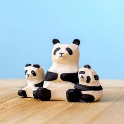 Houten panda familie (3-delig), Bumbu toys 17937