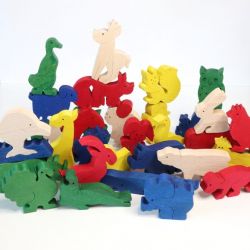 Houten dieren figuren basis kleuren, Rimex toys 114x