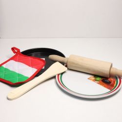 Kinder pizza bakset met stenen bord, Fuchs 4923