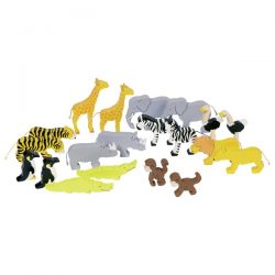 Houten wilde dieren figuren (20 stuks), Goki 53942