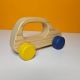 Houten auto met gekleurde wielen, Rimex toys 118110